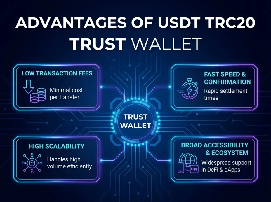 Пошаговая инструкция: как добавить USDT TRC20 в Trust Wallet.