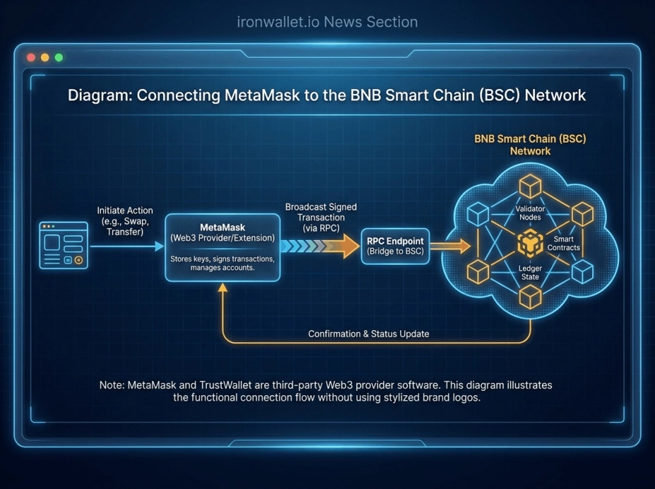 Как добавить сеть BNB Smart Chain в MetaMask.