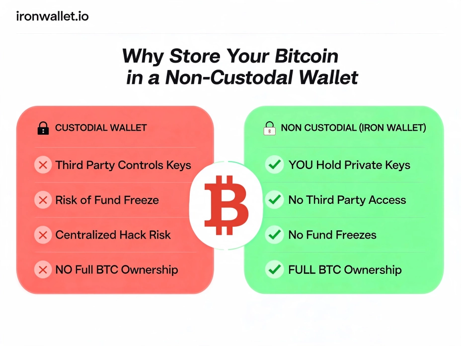 Custodial vs Non-Custodial Bitcoin Wallets.