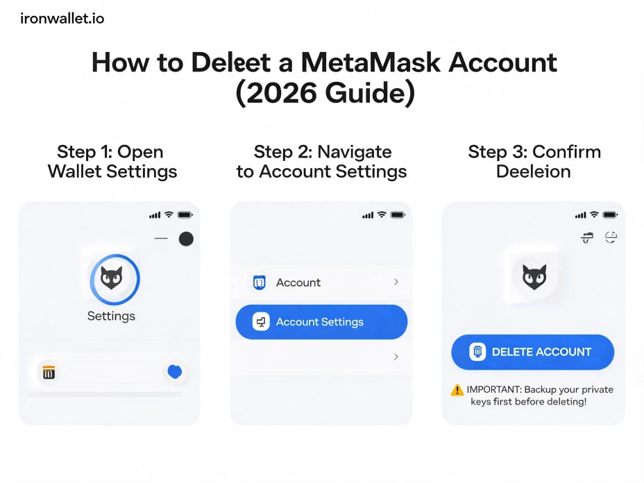 Что значит "удалить счет" в MetaMask.