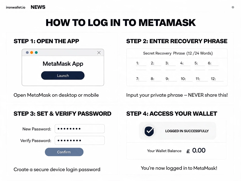 Как войти на новом устройстве или после переустановки в Метамаск.