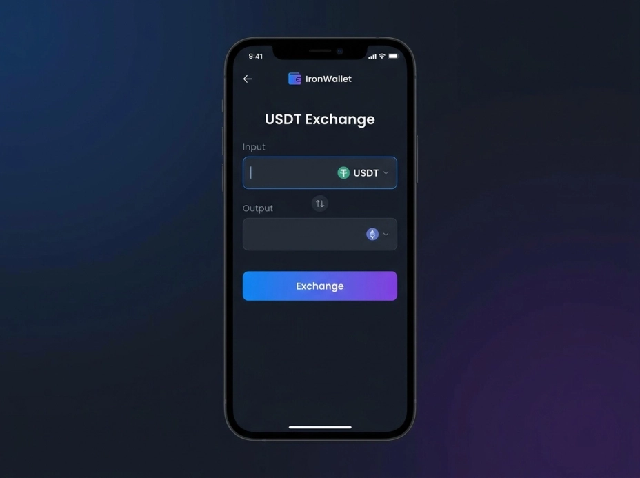 Как работает обмен USDT в IronWallet.