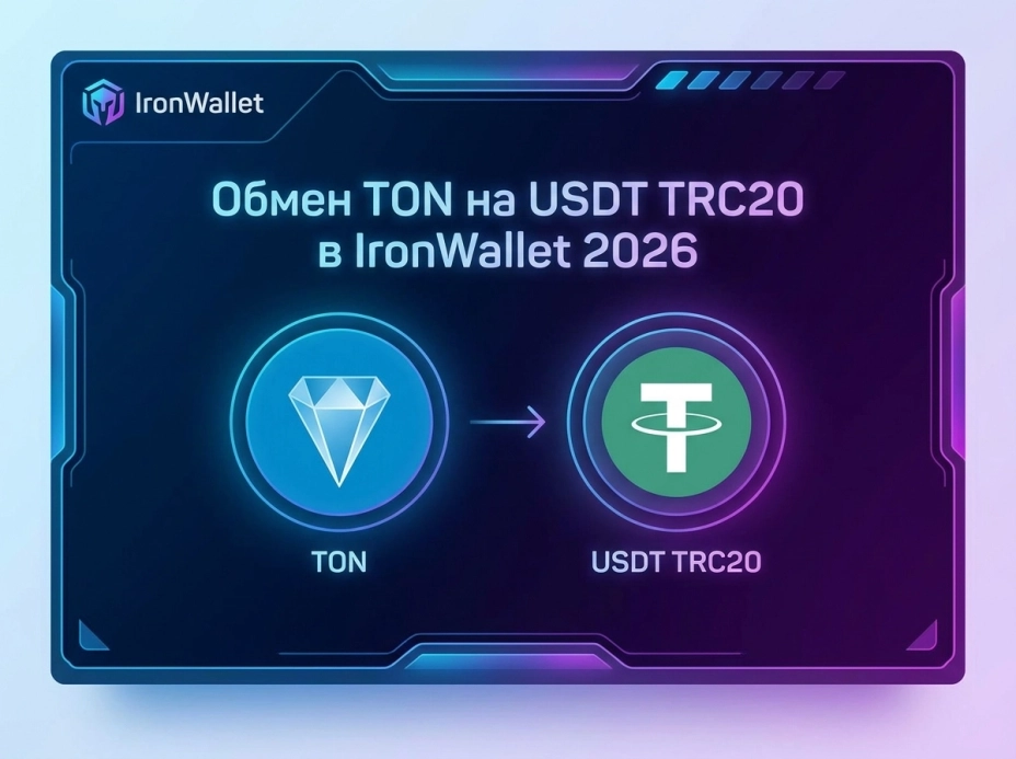 Как обменять TON на USDT TRC20 в IronWallet.