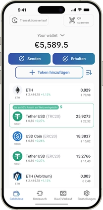 IronWallet app on a phone