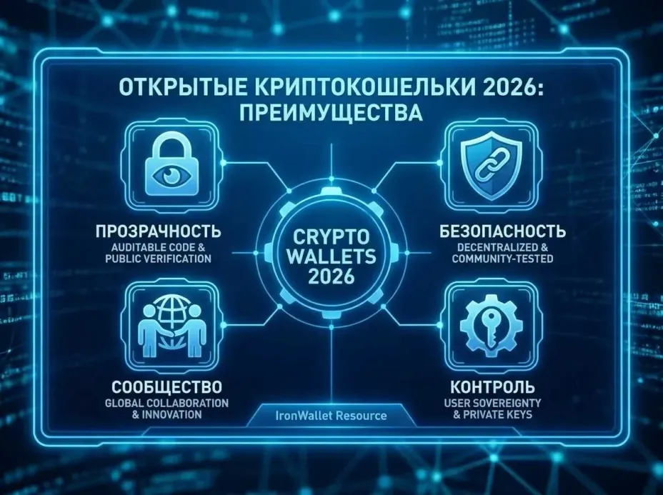 Список причин выбрать открытый криптокошелёк IronWallet.