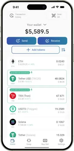 IronWallet app on a phone