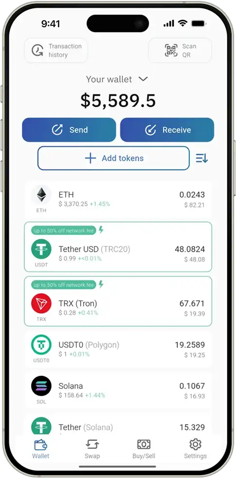 The IronWallet mobile app on your smartphone is the best online crypto wallet for managing your crypto.