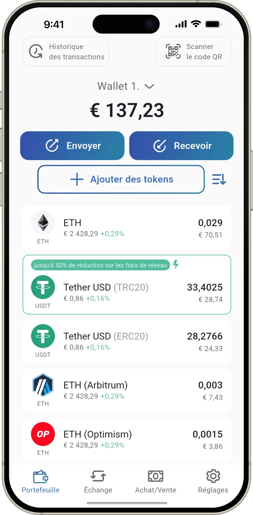 Logo principal d IronWallet - portefeuille de cryptomonnaies