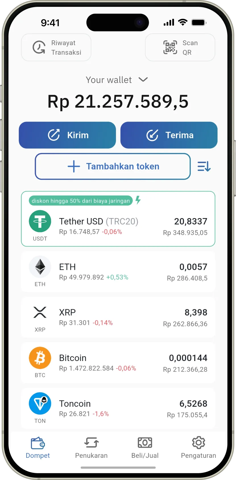 Logo utama IronWallet - dompet mata uang kripto